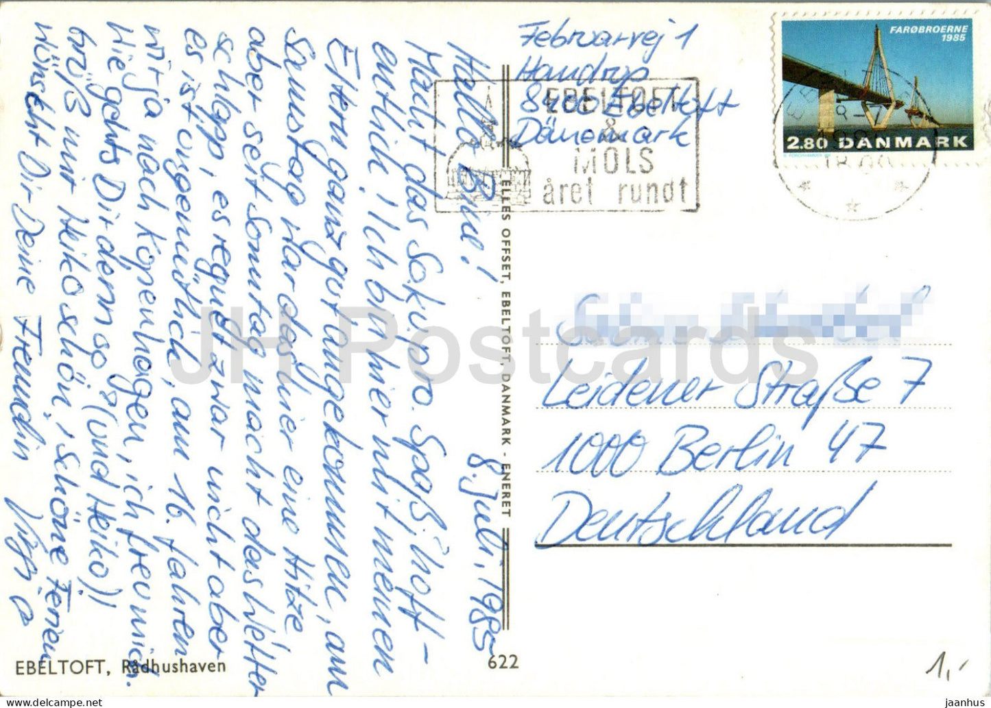 Ebeltoft - Radhushaven - Town Hall Garden - 622 - 1985 - Denmark - used