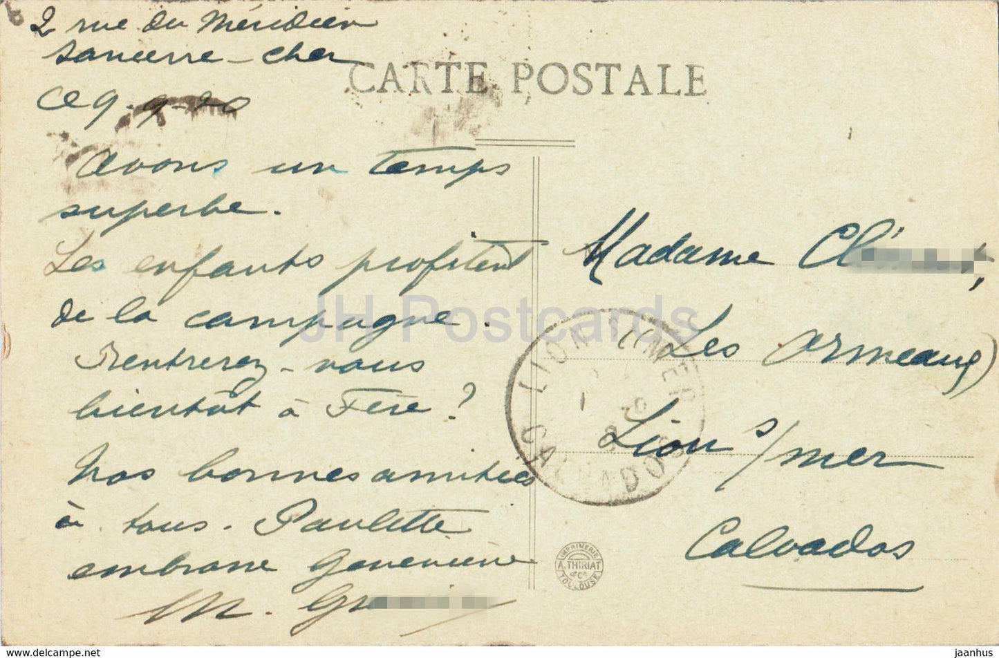 Sancerre - Vue Générale - Cote Nord Est Alt 312 m - carte postale ancienne - 1920 - France - occasion