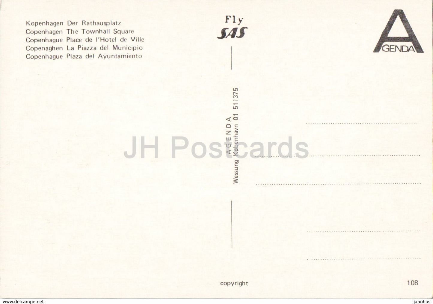 Copenhagen - The Townhall Square - 108 - Denmark - unused