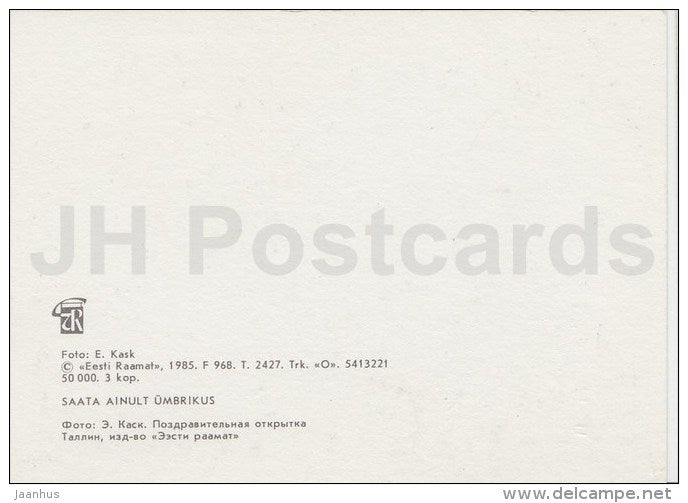 butterfly - mini format card - 1985 - Estonia USSR - unused - JH Postcards