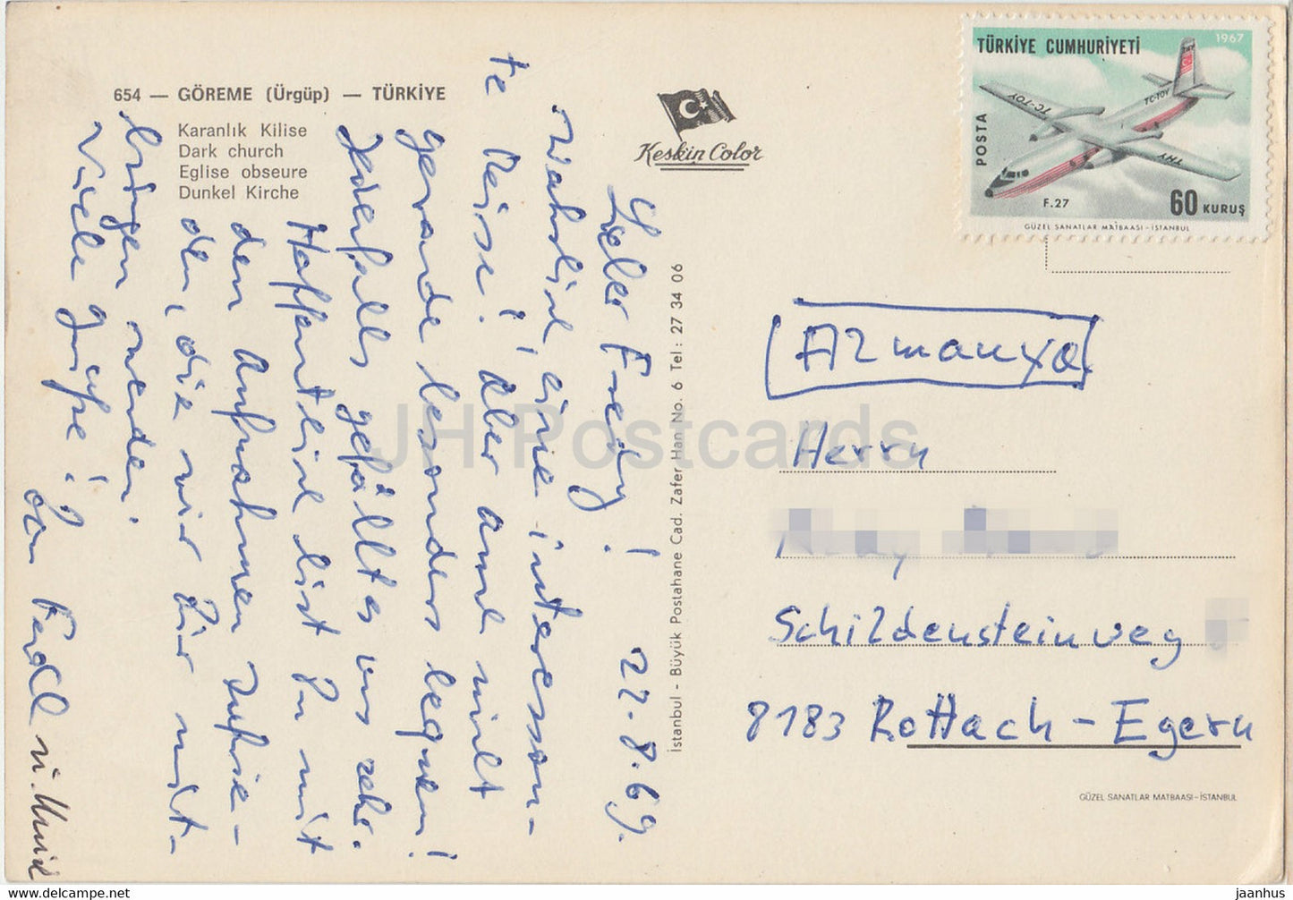 Goreme - Urgup - Dark Church - 1969 - Turkey - used