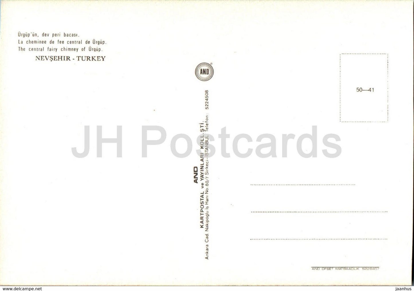 Nevsehir – Der zentrale Feenkamin von Urgup – 50-41 – Türkei – unbenutzt