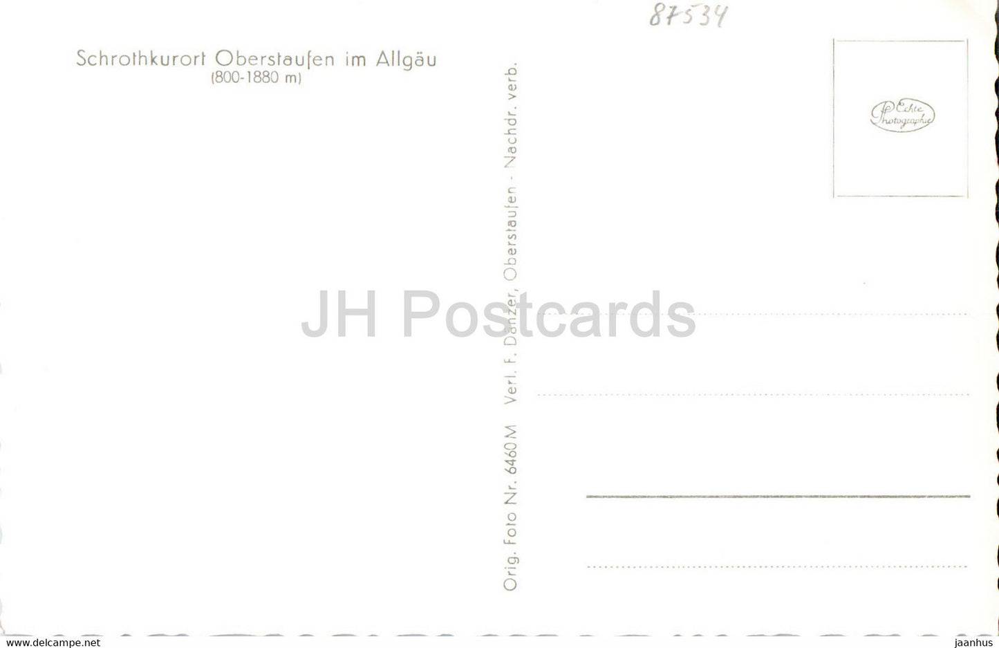 Schrothkurort Oberstaufen im Allgau - old postcard - Germany - unused