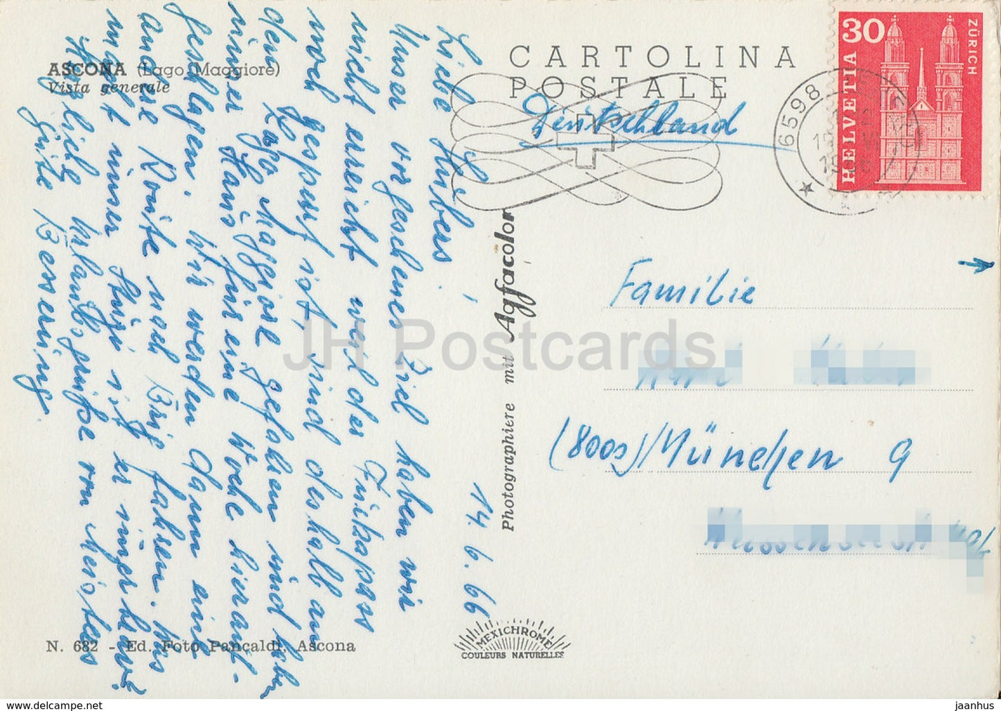 Ascona - Lago Maggiore - Vista Generale - 1966 - Switzerland - used