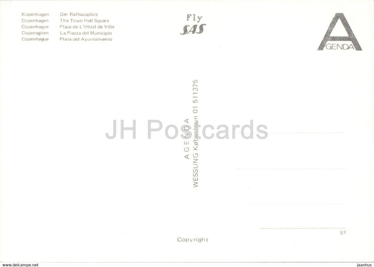 Kopenhagen - Rathausplatz - Dänemark - unbenutzt