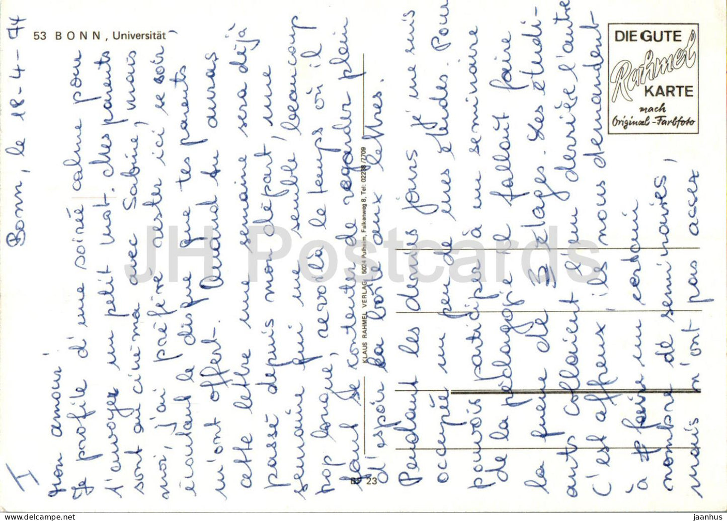 Bonn - Universitat - University - 1974 - Germany - used