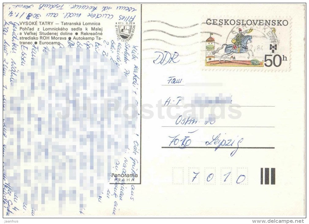 Tatranska Lomnica - Mala and Velka Studena valley - Eurocamp - Vysoke Tatry - Czechoslovakia - Slovakia - used 1984 - JH Postcards