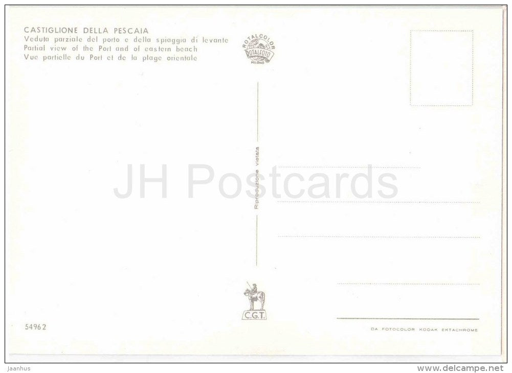 del porto e della spiaggia levante - Castiglione della Pescaia - Grosseto - Toscana - 54962 - Italia - Italy - unused - JH Postcards