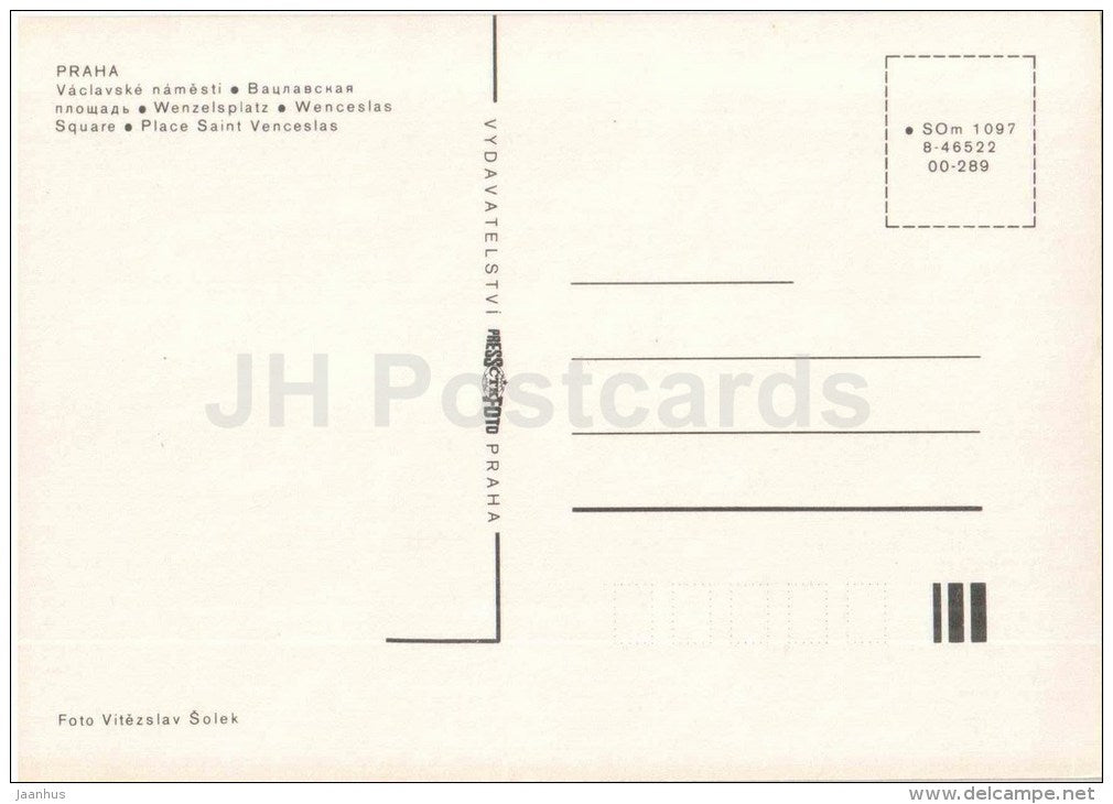 Praha - Prague - Wenceslas square - Czechoslovakia - Czech Republic - unused - JH Postcards