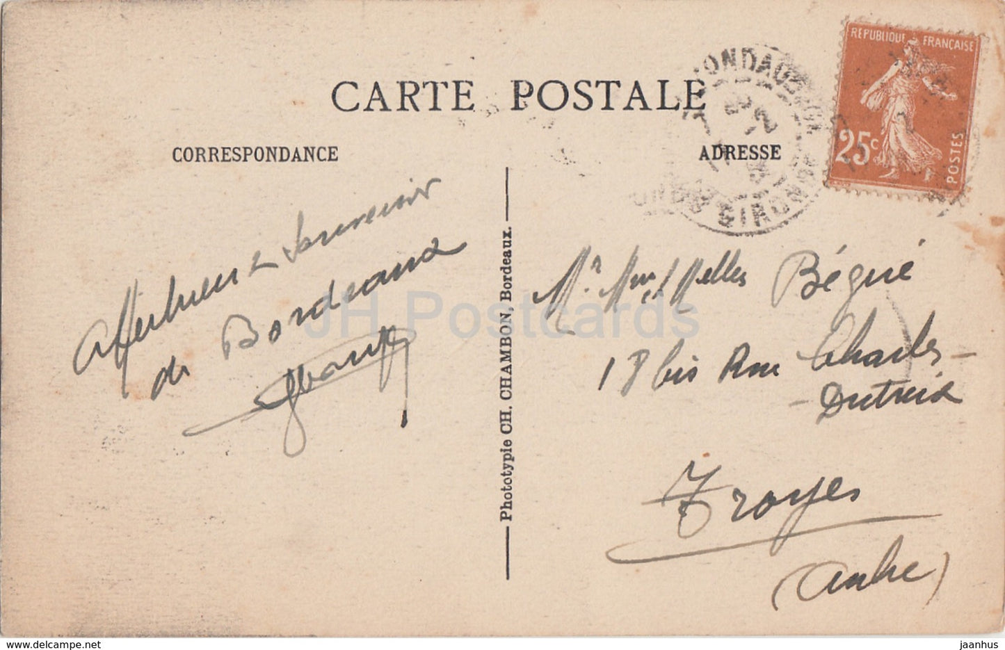 Bordeaux - Fleche St Michel - Turmspitze - 15 - 1928 - alte Postkarte - Frankreich - gebraucht