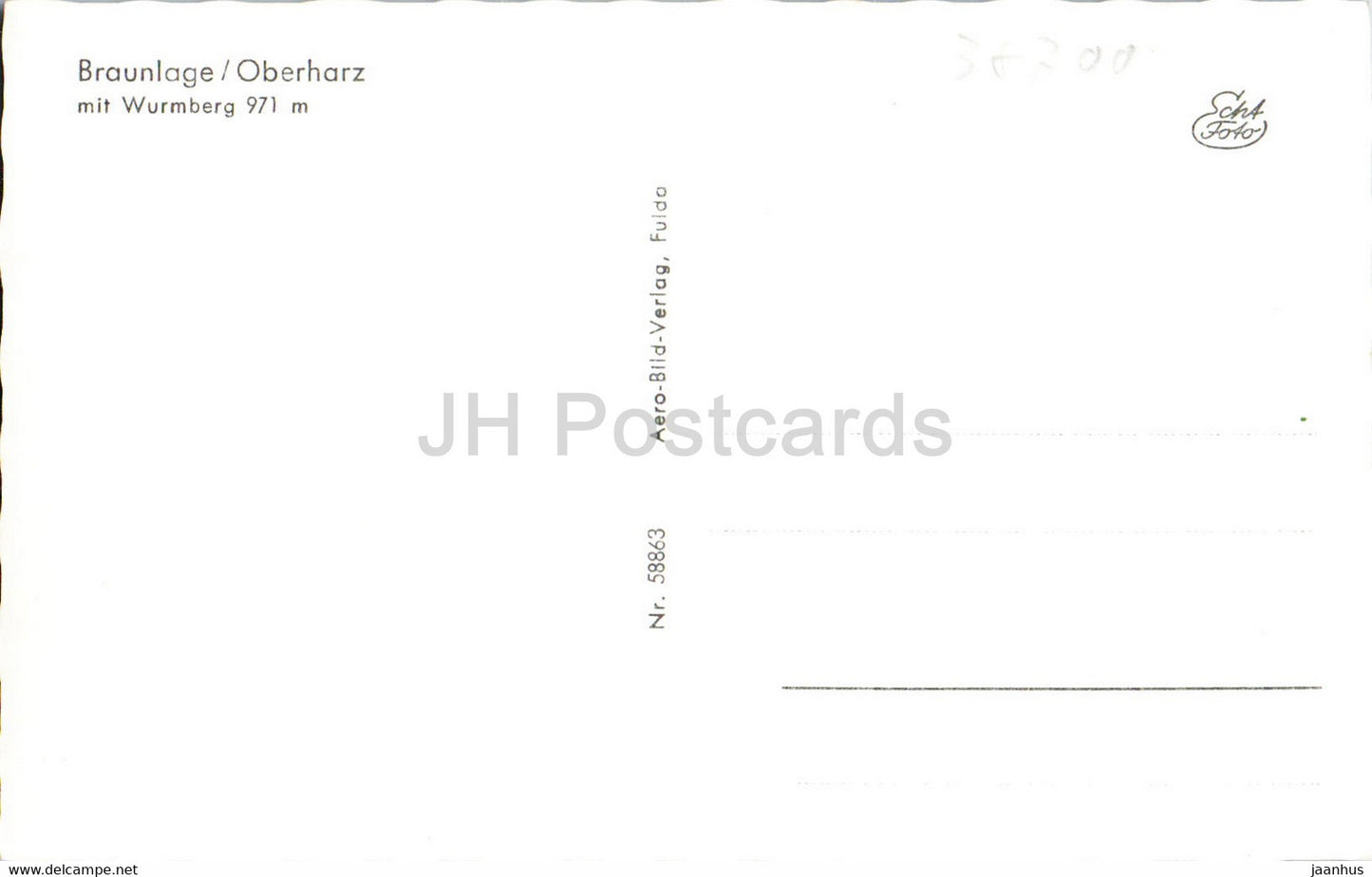 Braunlage - Oberharz mit Wurmberg 971 m - old postcard - Germany - unused