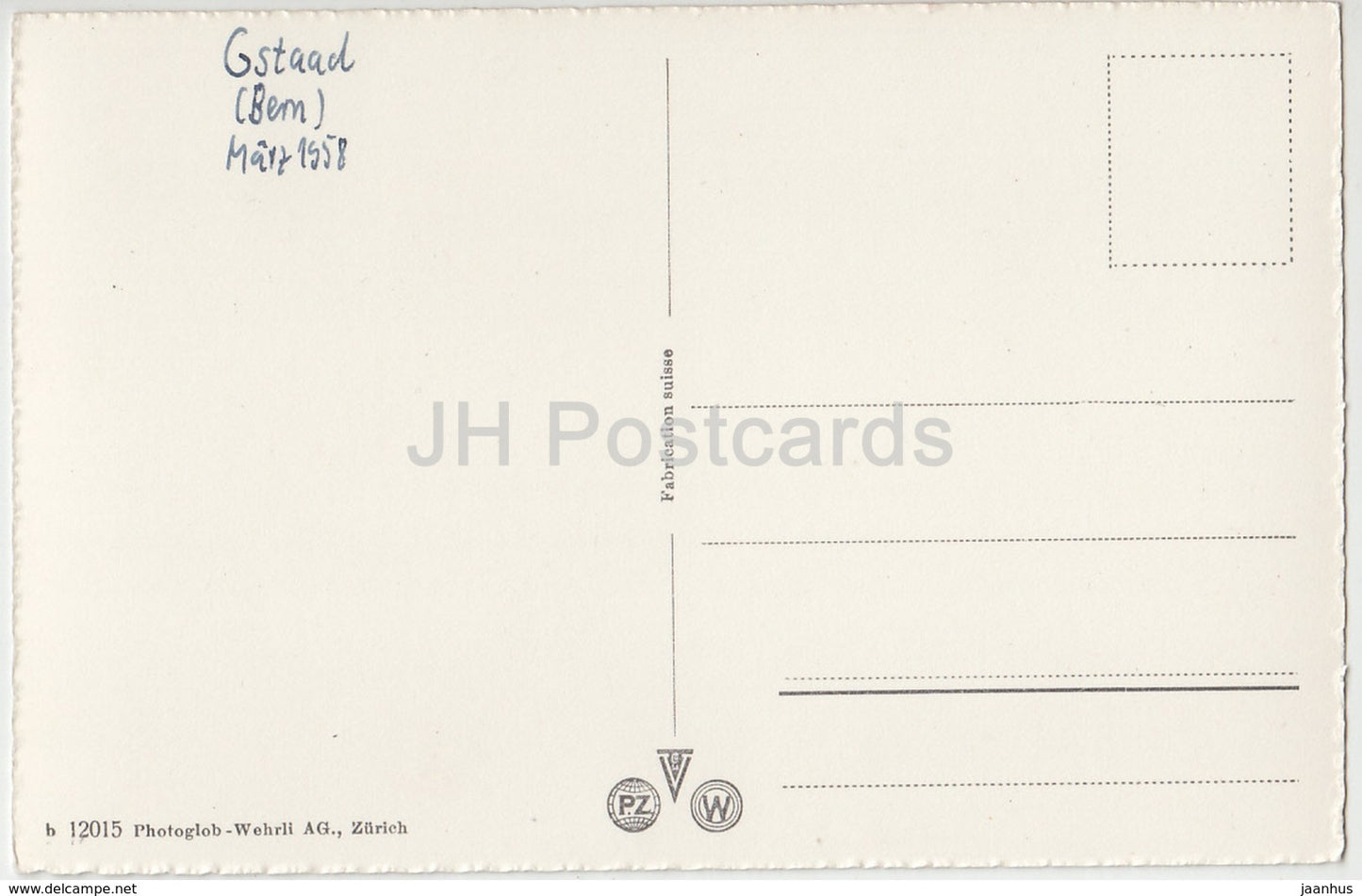 Gstaad - Wasserngrat mit Wildhorn - 12015 - Schweiz - 1958 - gebraucht