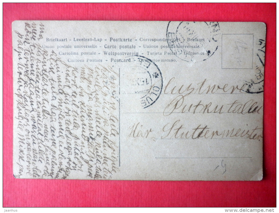 girl - flowers - Gerlach 1303/3 - circulated in Estonia 1925 - JH Postcards