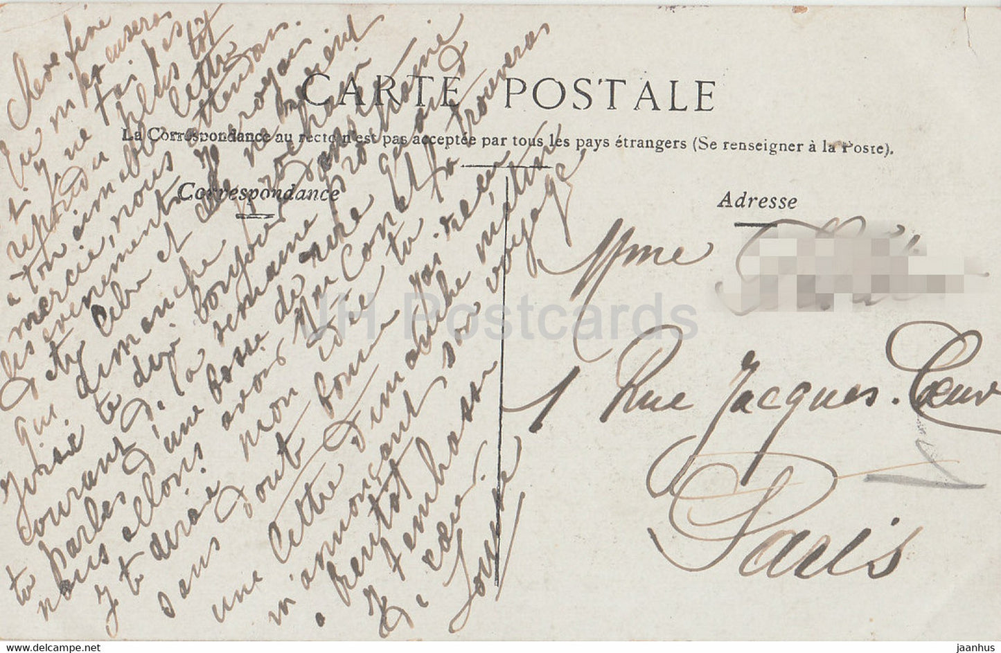 Paris - Avenue des Champs Elysees - alte Postkarte - 1906 - Frankreich - gebraucht