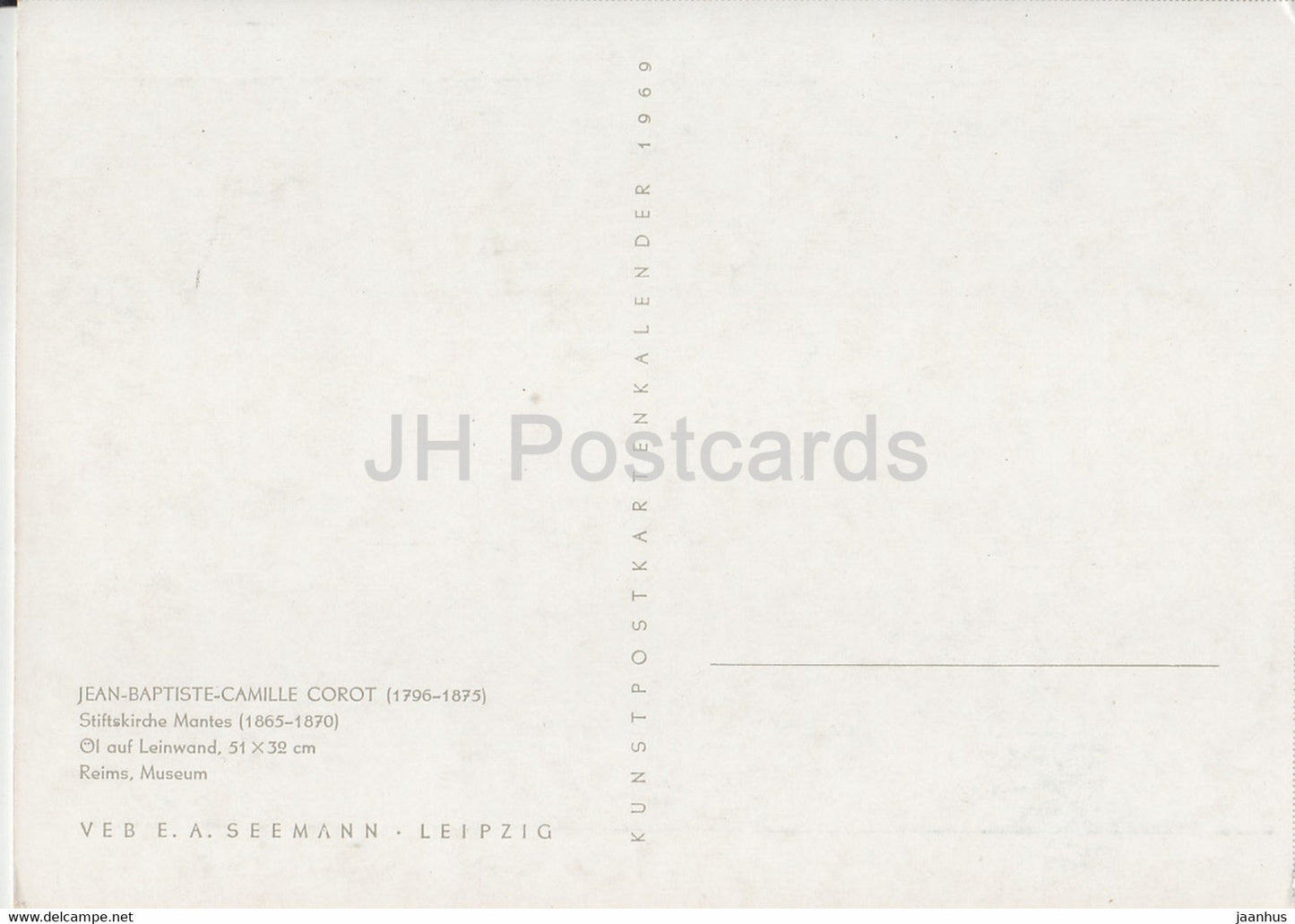 peinture de Jean Baptiste Camille Corot - Stiftskirche Mantes - Art français - 1969 - Allemagne - inutilisé