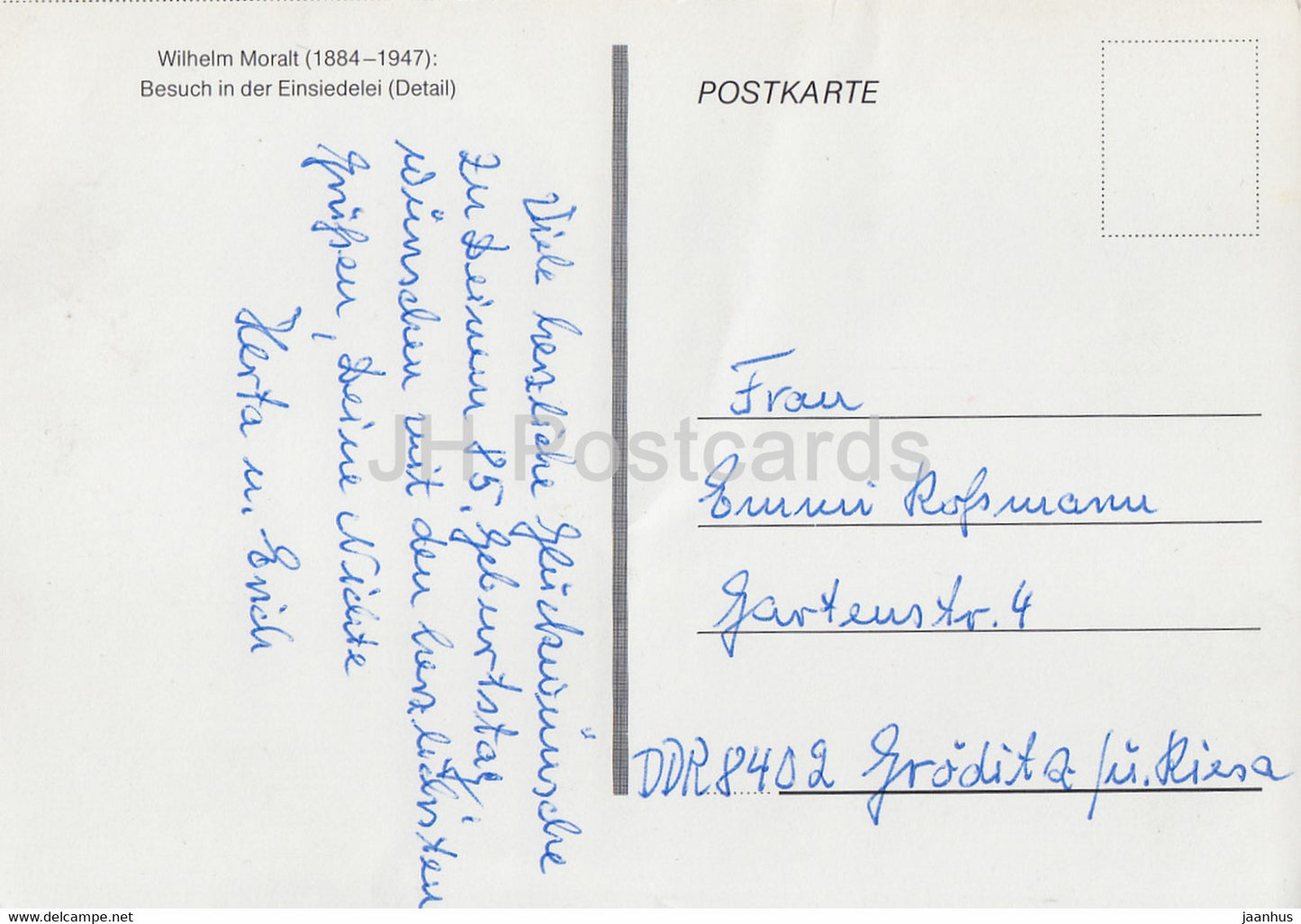 peinture de Wilhelm Willy Moralt - Besuch in der Einsiedelei - Art allemand - Allemagne - utilisé