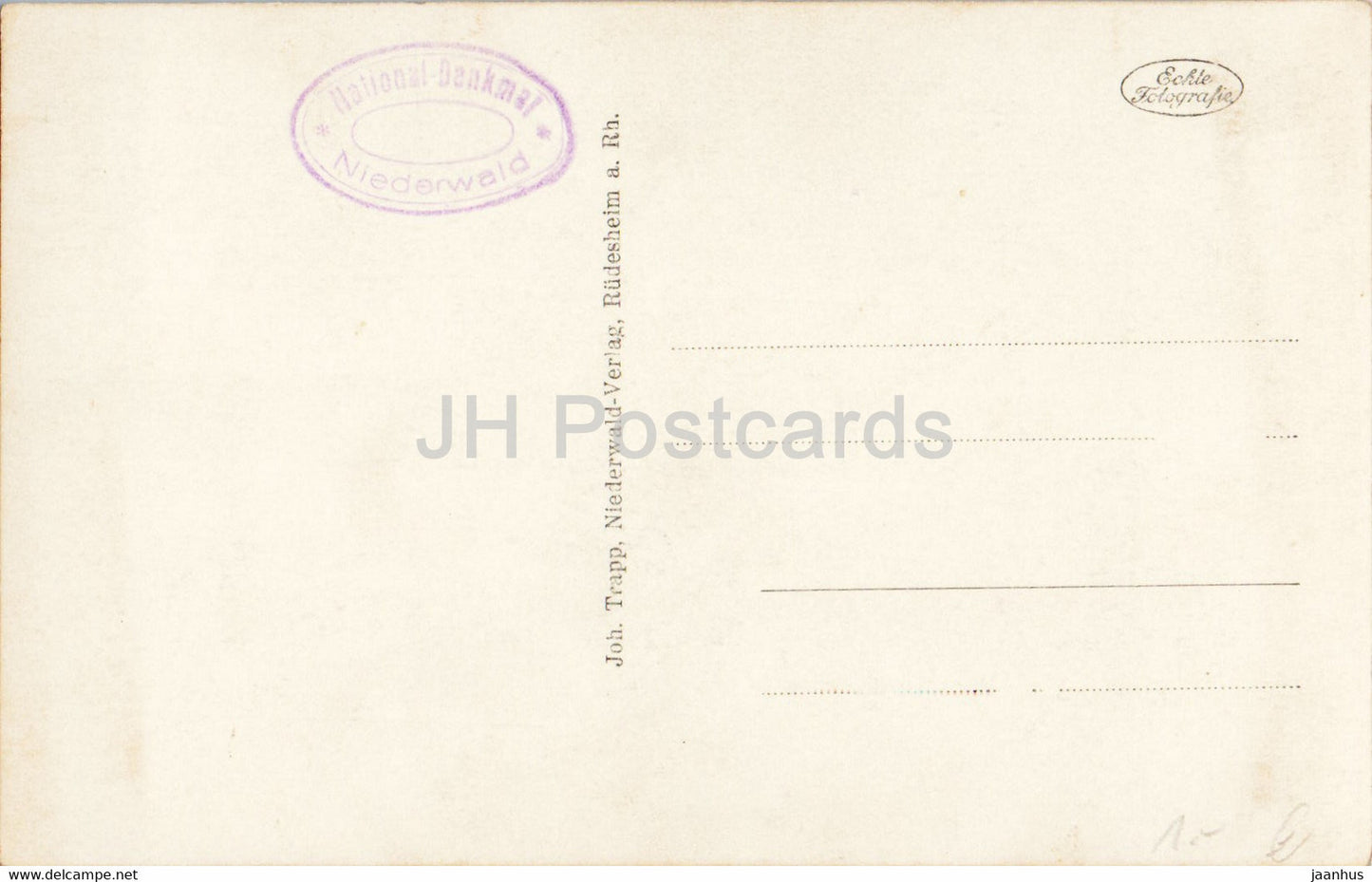 Nationaldenkmal auf dem Niederwald - Denkmal - alte Postkarte - Deutschland - unbenutzt