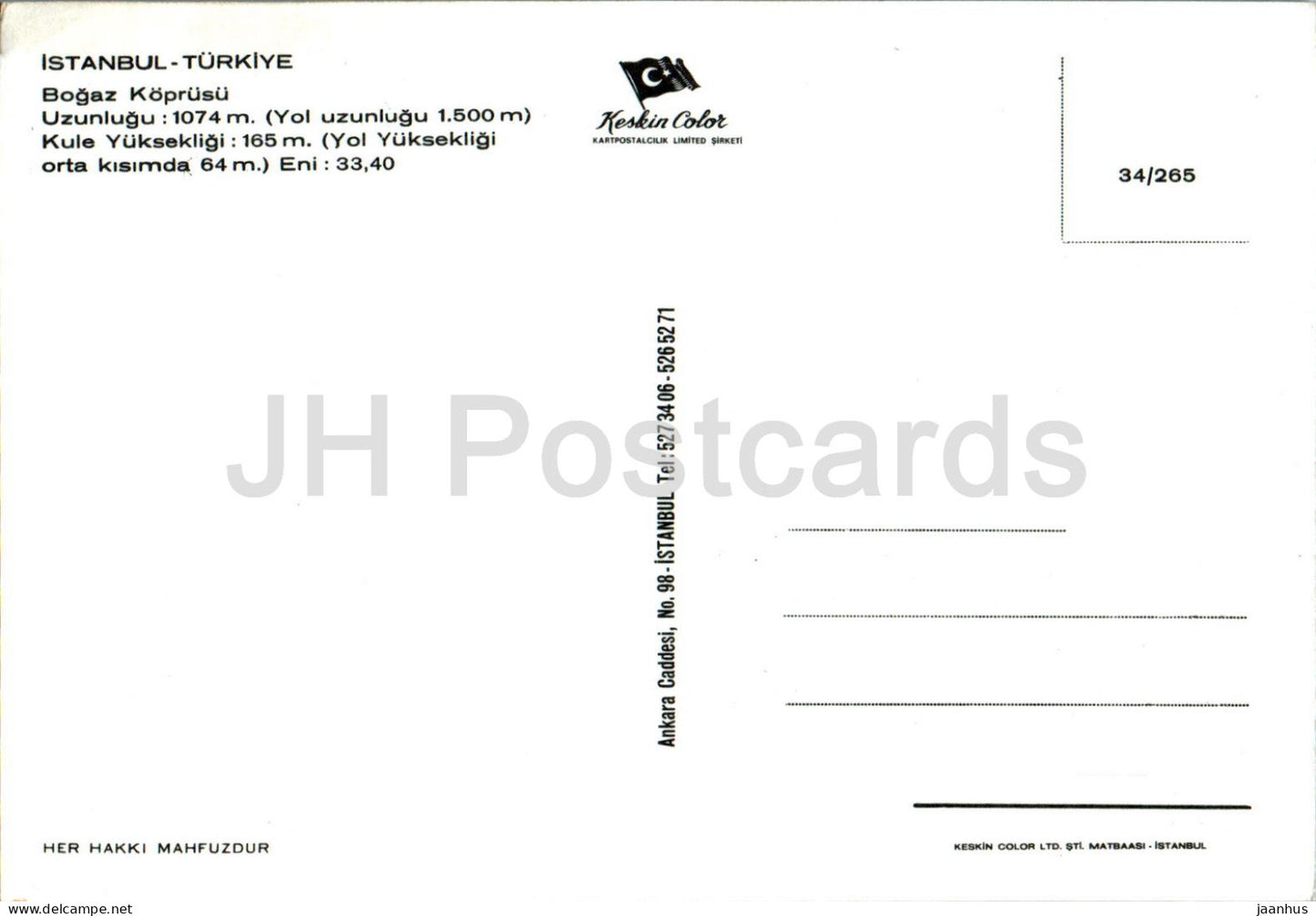 Istanbul - Pont du Bosphore - 34/265 - Turquie - inutilisé
