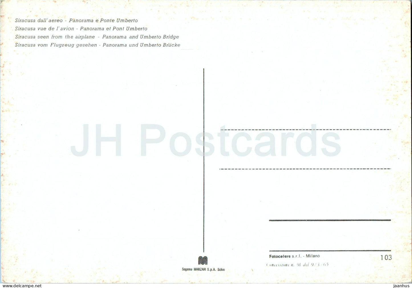 Souvenir di Siracusa - Panorama und Umberto-Brücke - 103 - Italien - unbenutzt