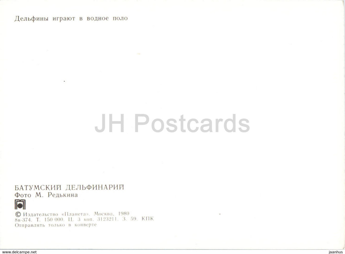Batumi Dolphinarium - dauphin - water-polo - 1980 - Géorgie URSS - inutilisé