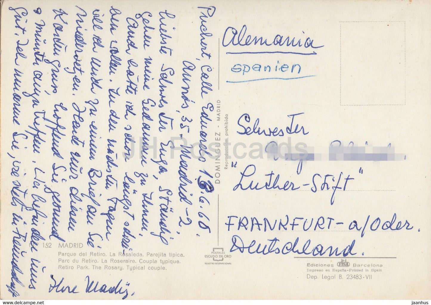 Madrid – Retiro-Park – Der Rosenkranz – Typisches Paar – Kinder – 1966 – Spanien – gebraucht