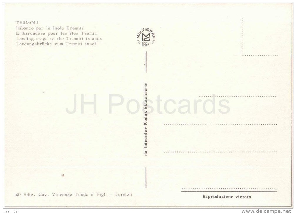 Imbarco per le Isole Tremiti - boat - Termoli - Campobasso - Molise - 40 - Italia - Italy - unused - JH Postcards