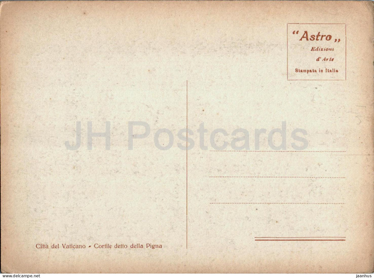 Vatican - Cortile detto della Pigna - courtyard - Astro - illustration - old postcard - Vatican - used