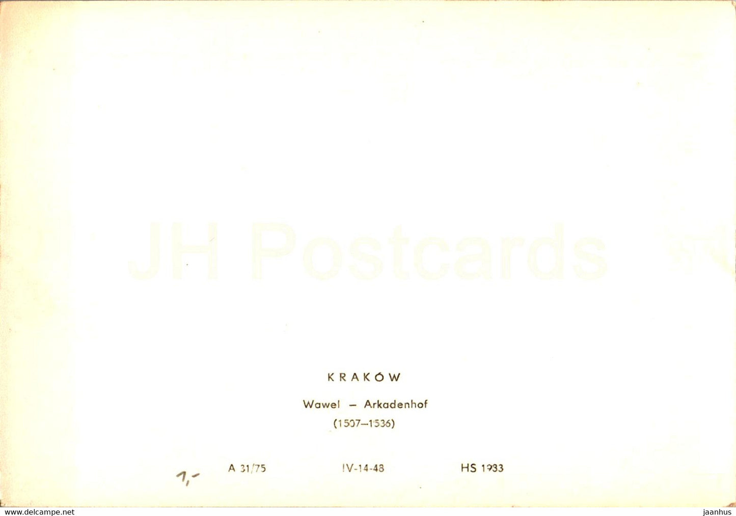 Cracovie - Wawel - Arkadenhof - Pologne - occasion