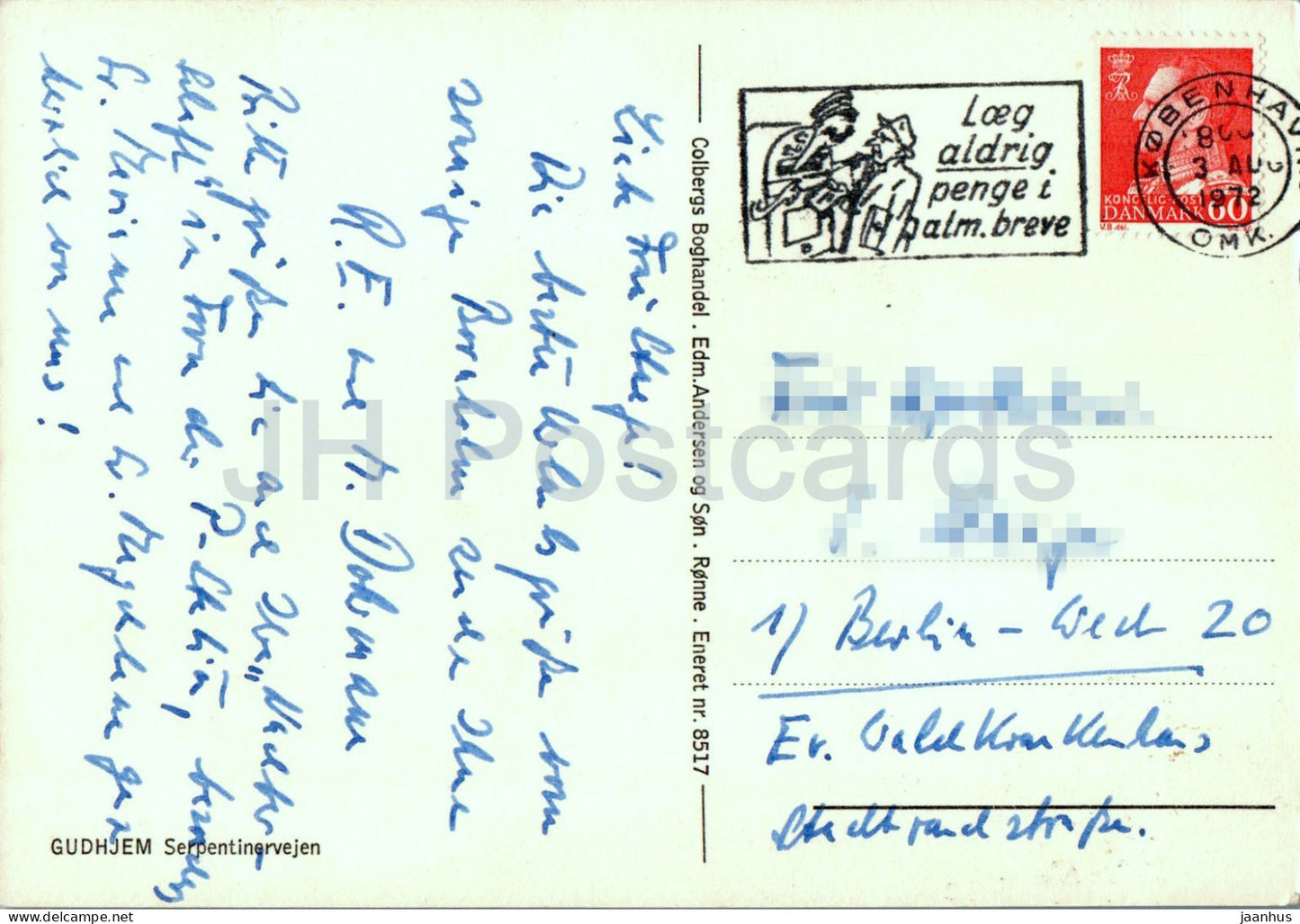 Gudhjem - Serpentinervejen - The serpentine road - 8517 - 1972 - Denmark - used