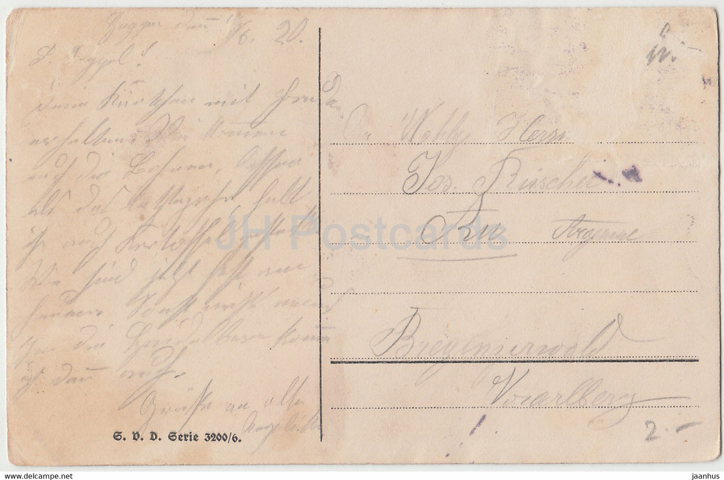 O Trautes Tal - maison - illustration - Série 3200/6 - carte postale ancienne - 1920 - Allemagne - utilisé