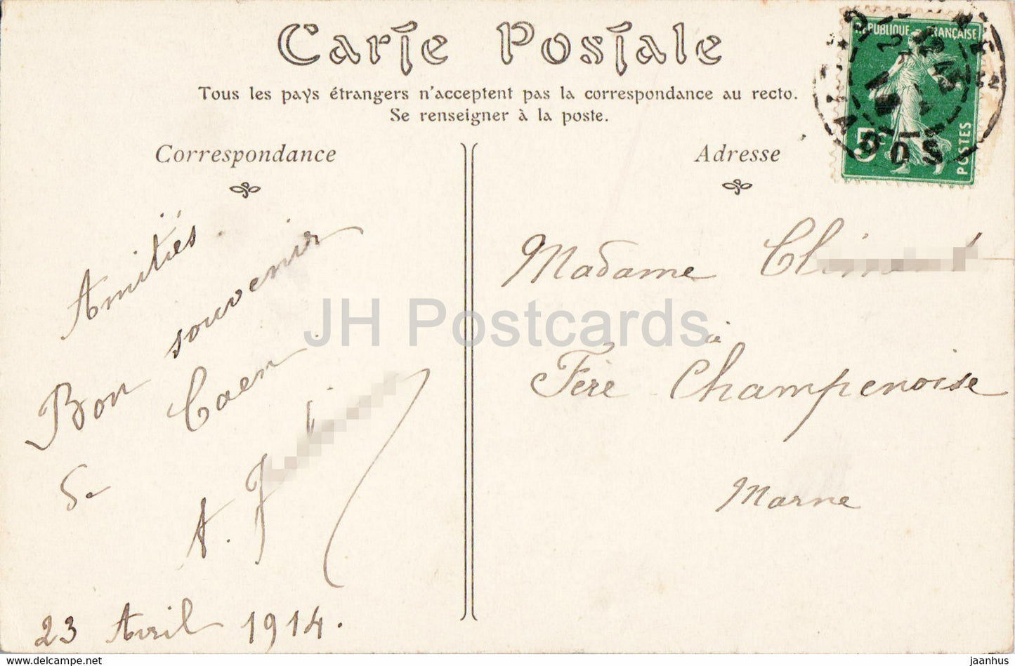 L'Ancienne Orne - a Herouville - 236 - old postcard - 1914 - France - used