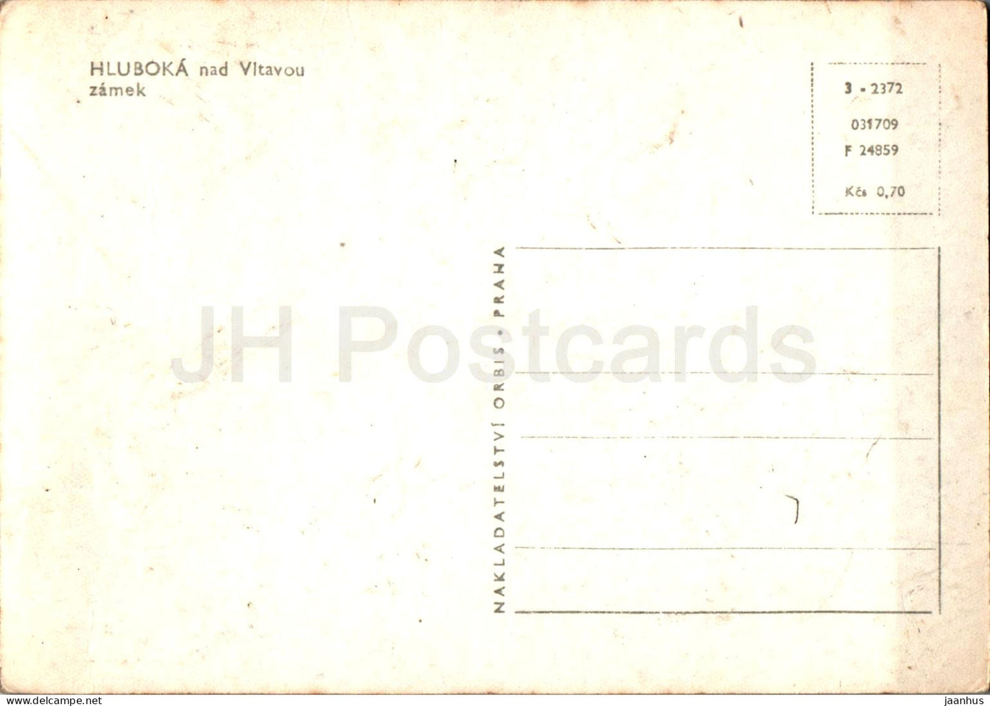 Hluboka nad Vltavou - zamek - castle - old postcard - Czech Repubic - Czechoslovakia - unused