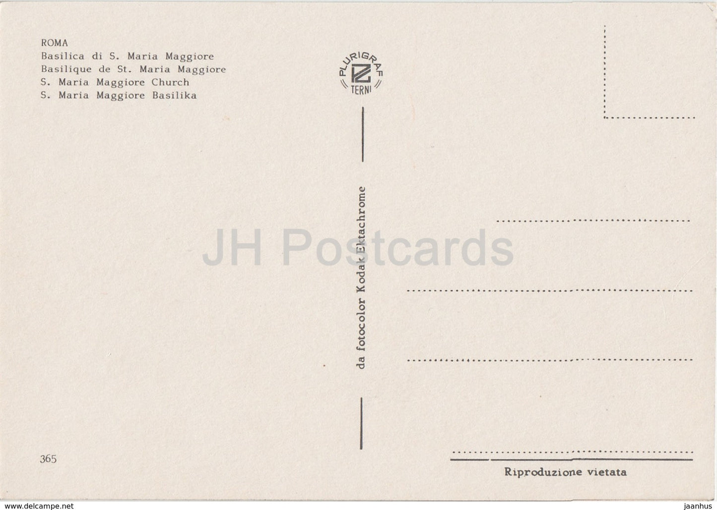 Rome - Roma - S Maria Maggiore Church - 365 - Italy - unused