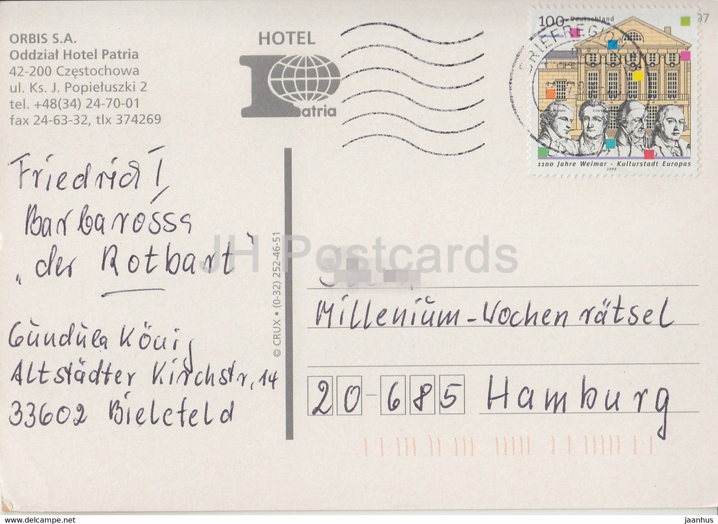 Czestochowa - hotel Patria - Poland - used