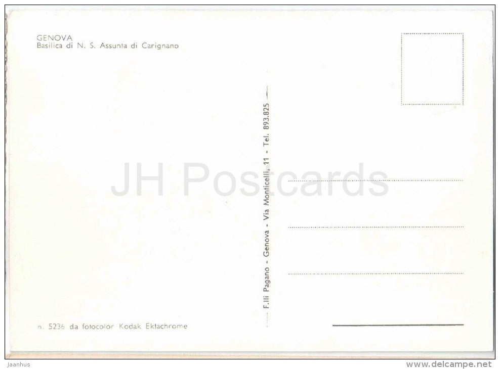 Basilica di N. S. Assunta di Carignano - Genoa - Genova - 5236 - Italia - Italy - unused - JH Postcards