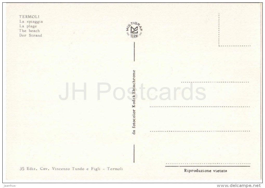 La Spiaggia - beach - Termoli - Campobasso - Molise - 35 - Italia - Italy - unused - JH Postcards