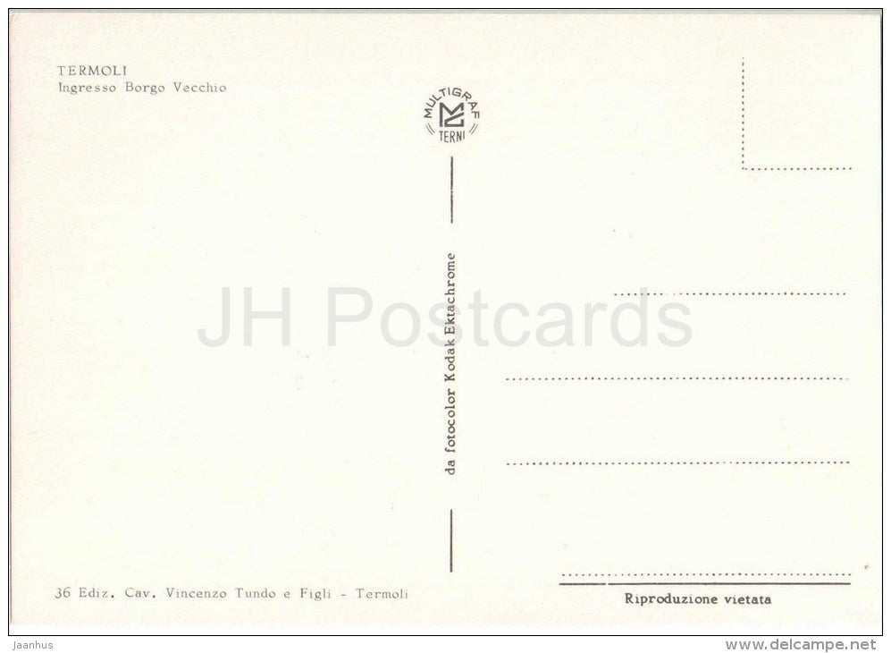 Ingresso Borgo Vecchio - Entrance to the Old Village - Termoli - Campobasso - Molise - 36 - Italia - Italy - unused - JH Postcards