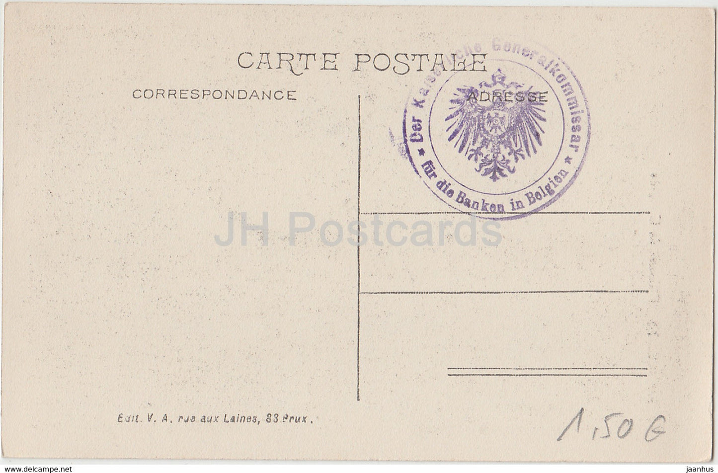 Bruxelles - Brussels - Colonne du Congres - Keiserliche Generalkommissar - old postcard - Belgium - unused