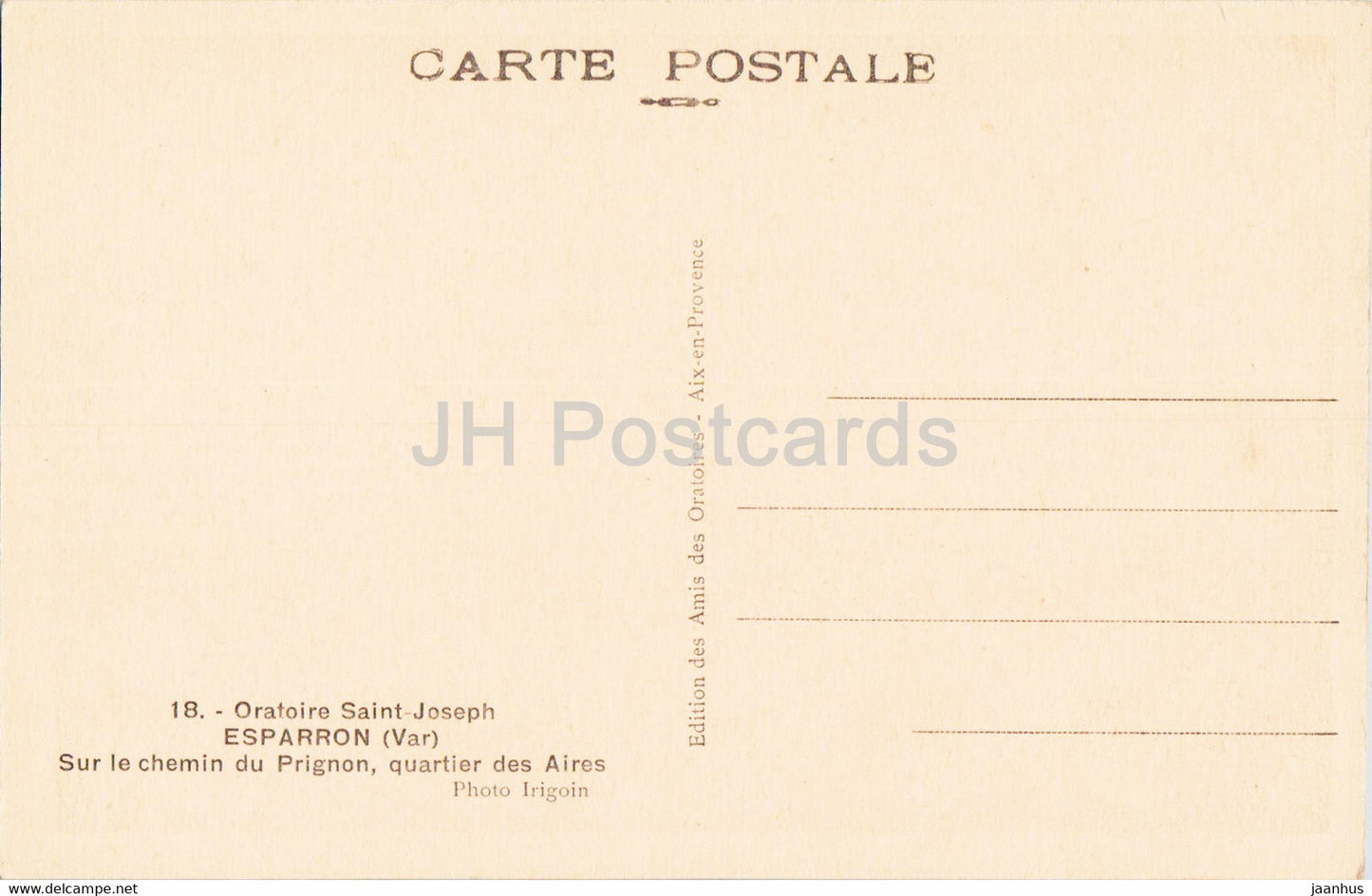 Esparron - Sur le chemin du Prignon quartier des Aires - 18 - old postcard - France - unused