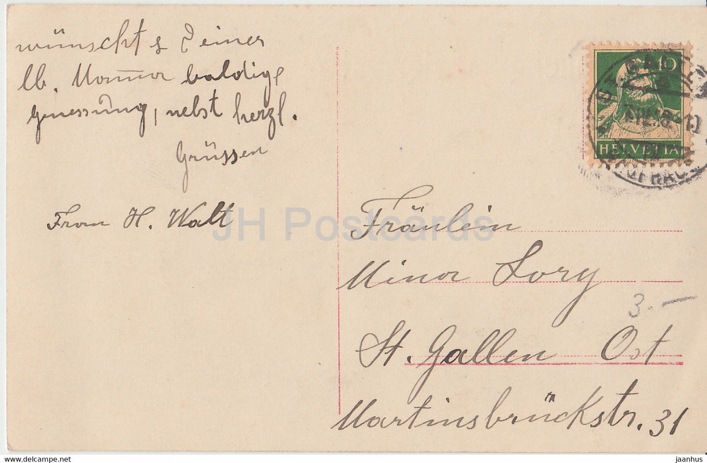 Easter Greeting Card - Frohliches Osterfest - egg - 6465/5 - old postcard - 1928 - Germany - used