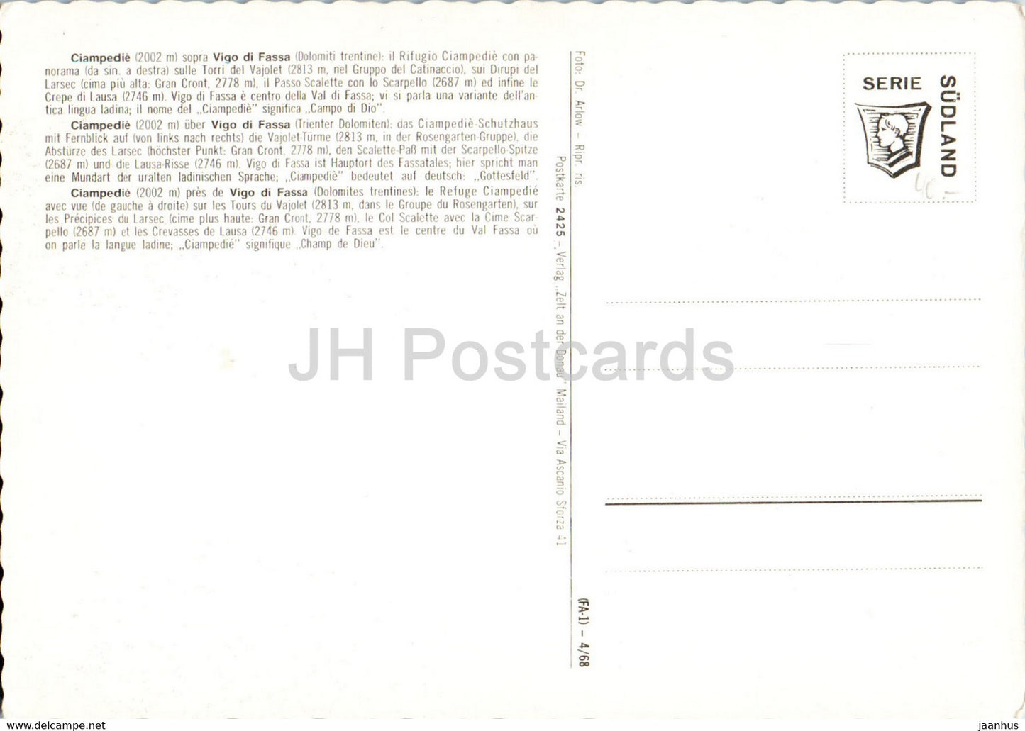 Ciampedie - Vigo di Fassa - Torri del Vajolet - Catinaccio - Italie - inutilisé