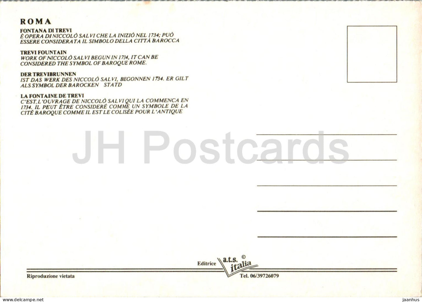 Roma - Rom - Fontana di Trevi - Trevi-Brunnen - 2 - Italien - unbenutzt