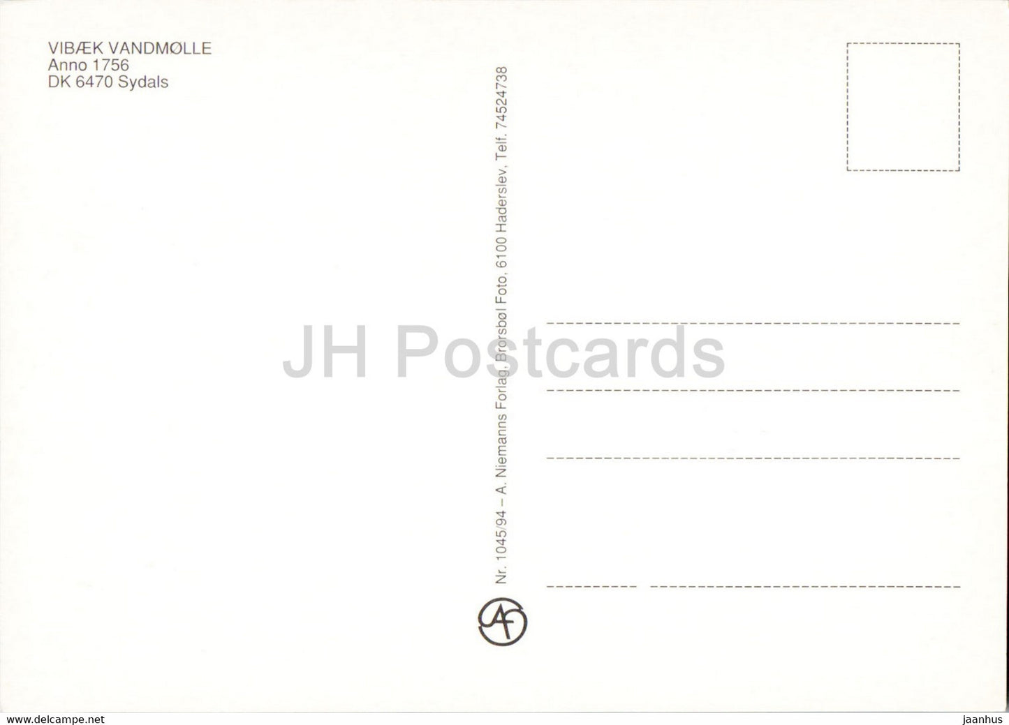 Vibaek Vandmolle - Sydals - Denmark - unused