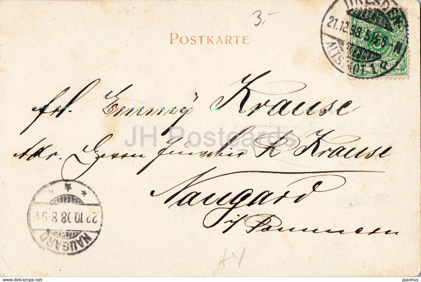 Dresden - Museum vom Zwinger gesehen - 1898 - alte Postkarte - Deutschland - gebraucht