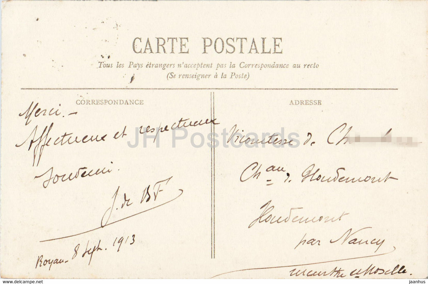 Royan - La Grande Conche - Vue Generale - beach - 12 - old postcard - 1913 - France - used