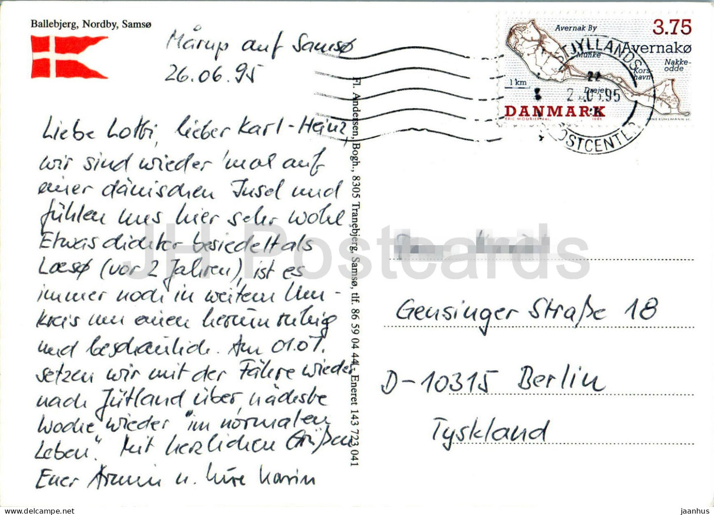 Ballebjerg – Nordby – Samso – 1995 – Dänemark – gebraucht