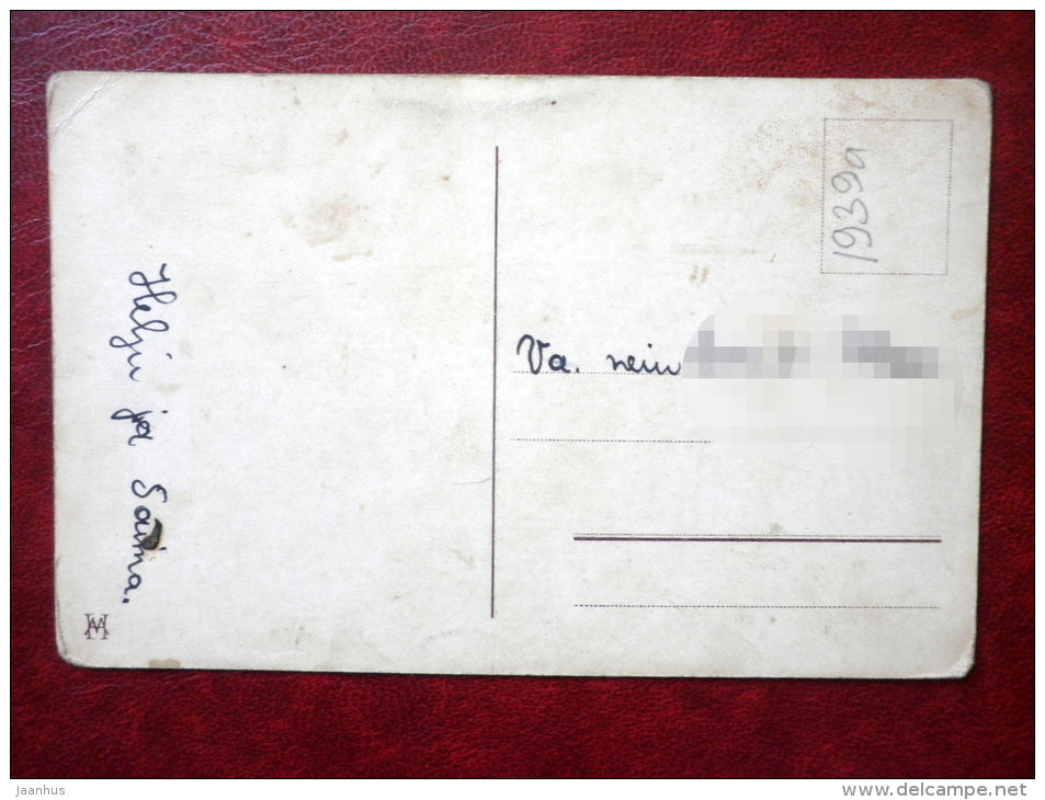 Christmas Greeting Card - birds - nest - MH - circulated in 1939 - Estonia - used - JH Postcards