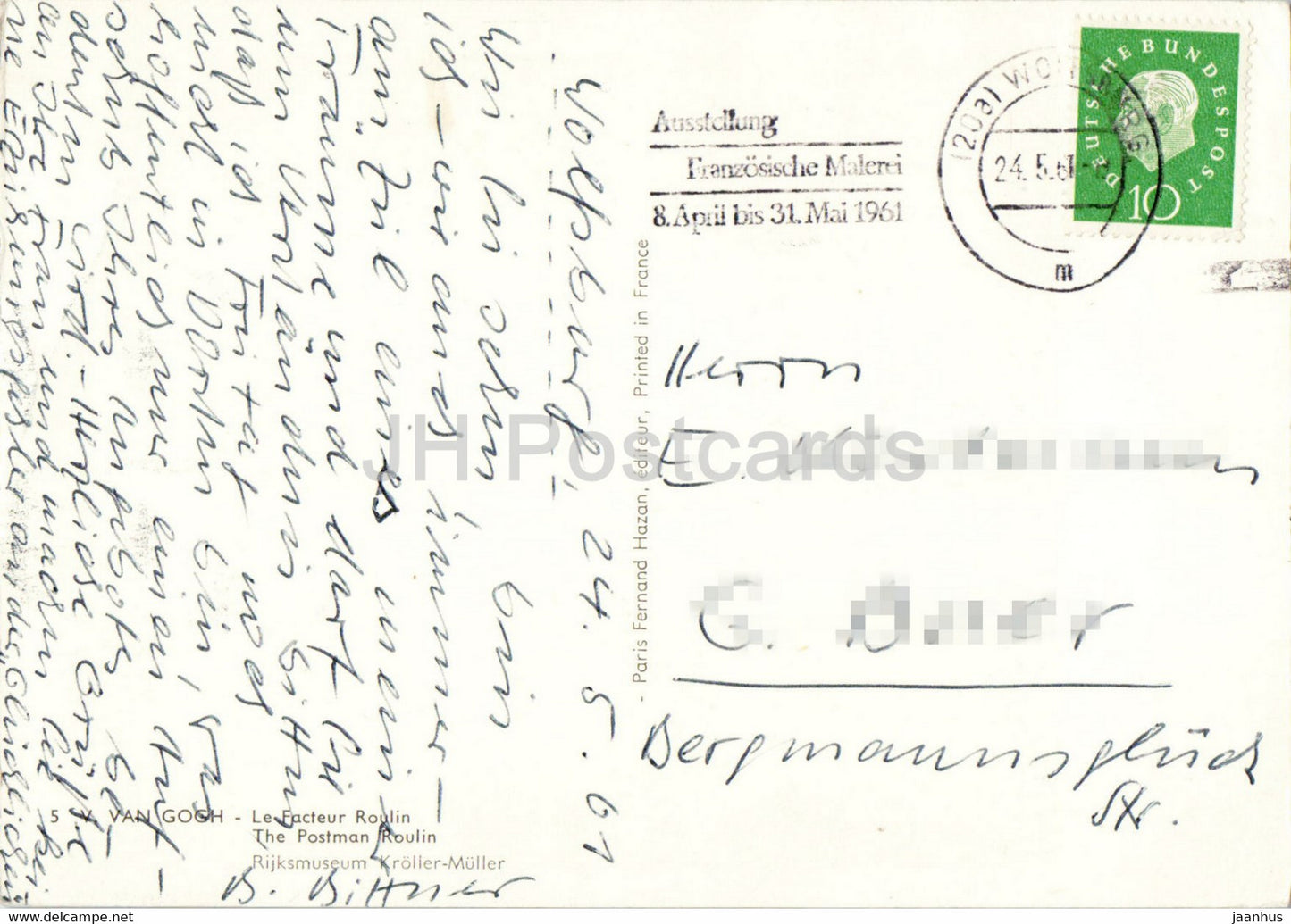 Gemälde von Vincent van Gogh – Der Postbote Roulin – Niederländische Kunst – 1961 – Frankreich – gebraucht