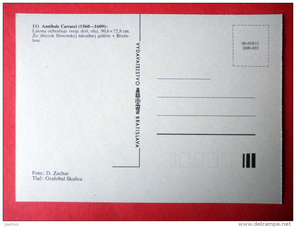 painting by Annibale Carracci - Latona protects the children - italian art - unused - JH Postcards