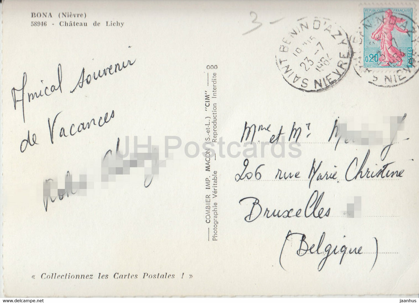 Bona - Chateau de Lichy - castle - 1964 - France - used